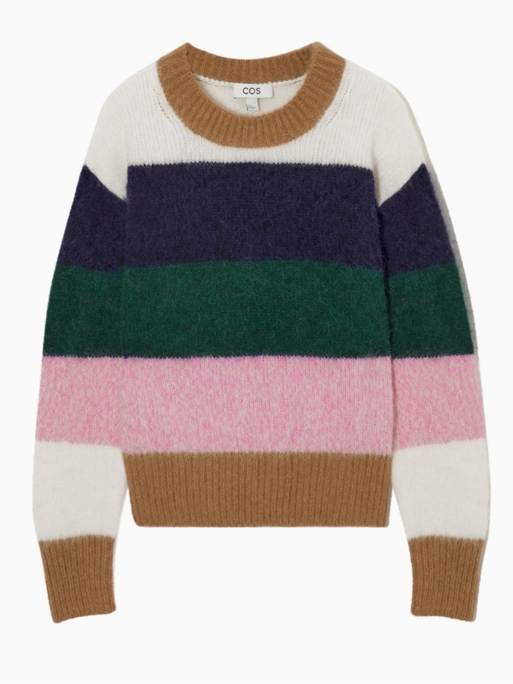 COS Alpaca Blend Striped Pullover Sweater Size L